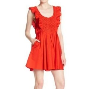 Free People Red Sleeveless Fit and Flare Dress Sz Small